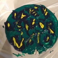 metal1before abstract art yellow and blue over green